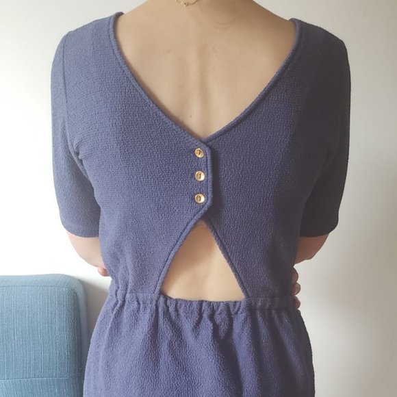 Summer blue dress - Open back - Picture 1 of 5